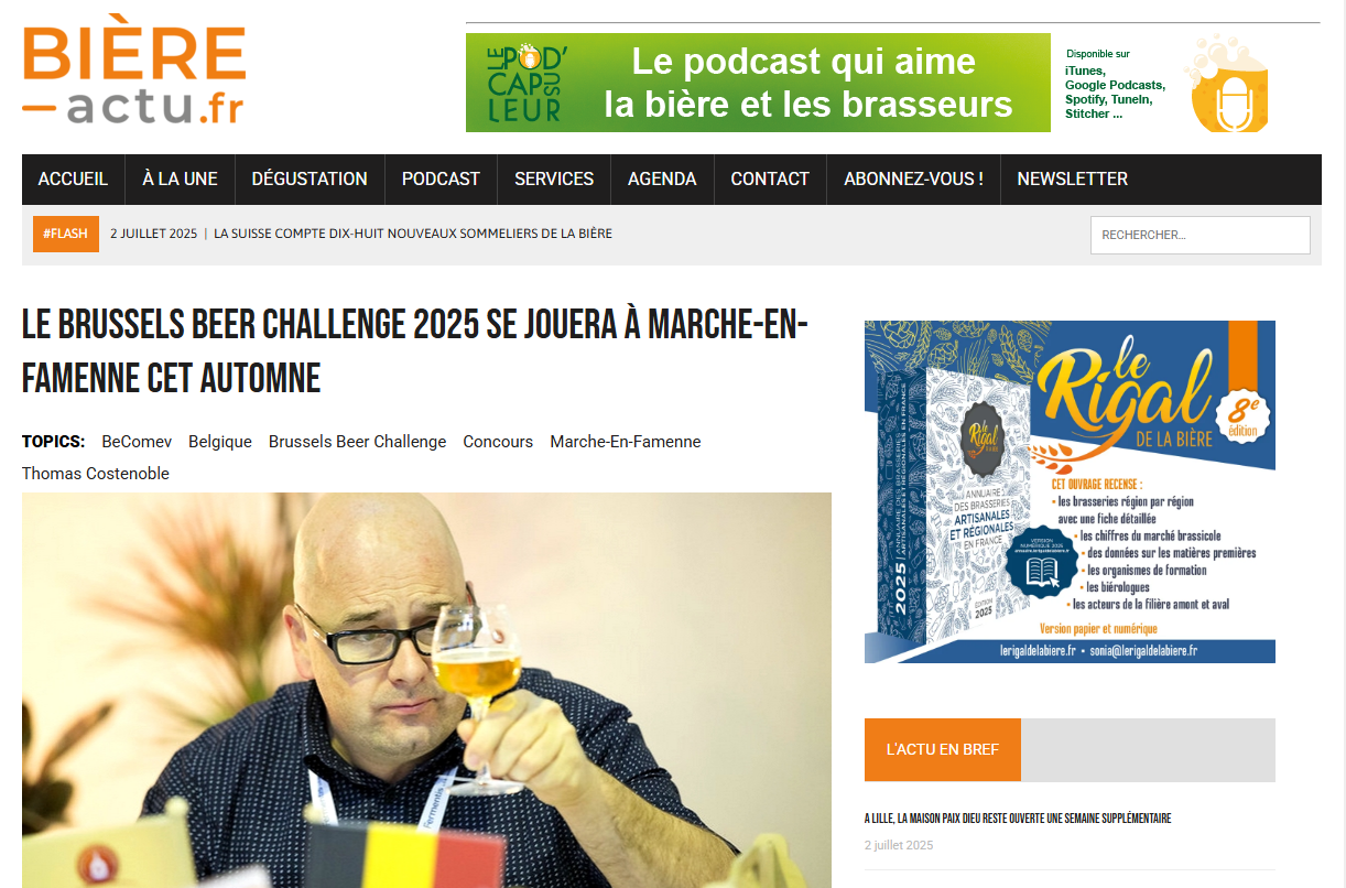 Le Brussels Beer Challenge 2025 se jouera à Marche-en-Famenne cet automne